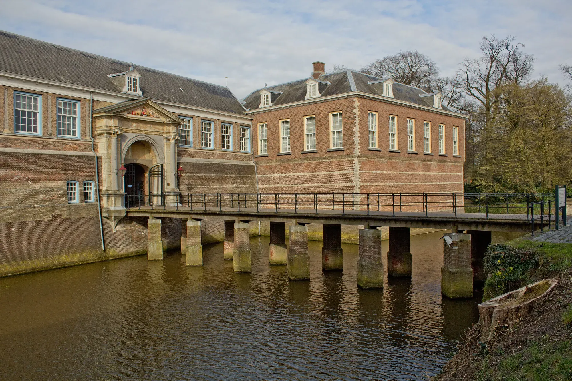The Stadhouderspoort of the castle of Breda seen across the moat