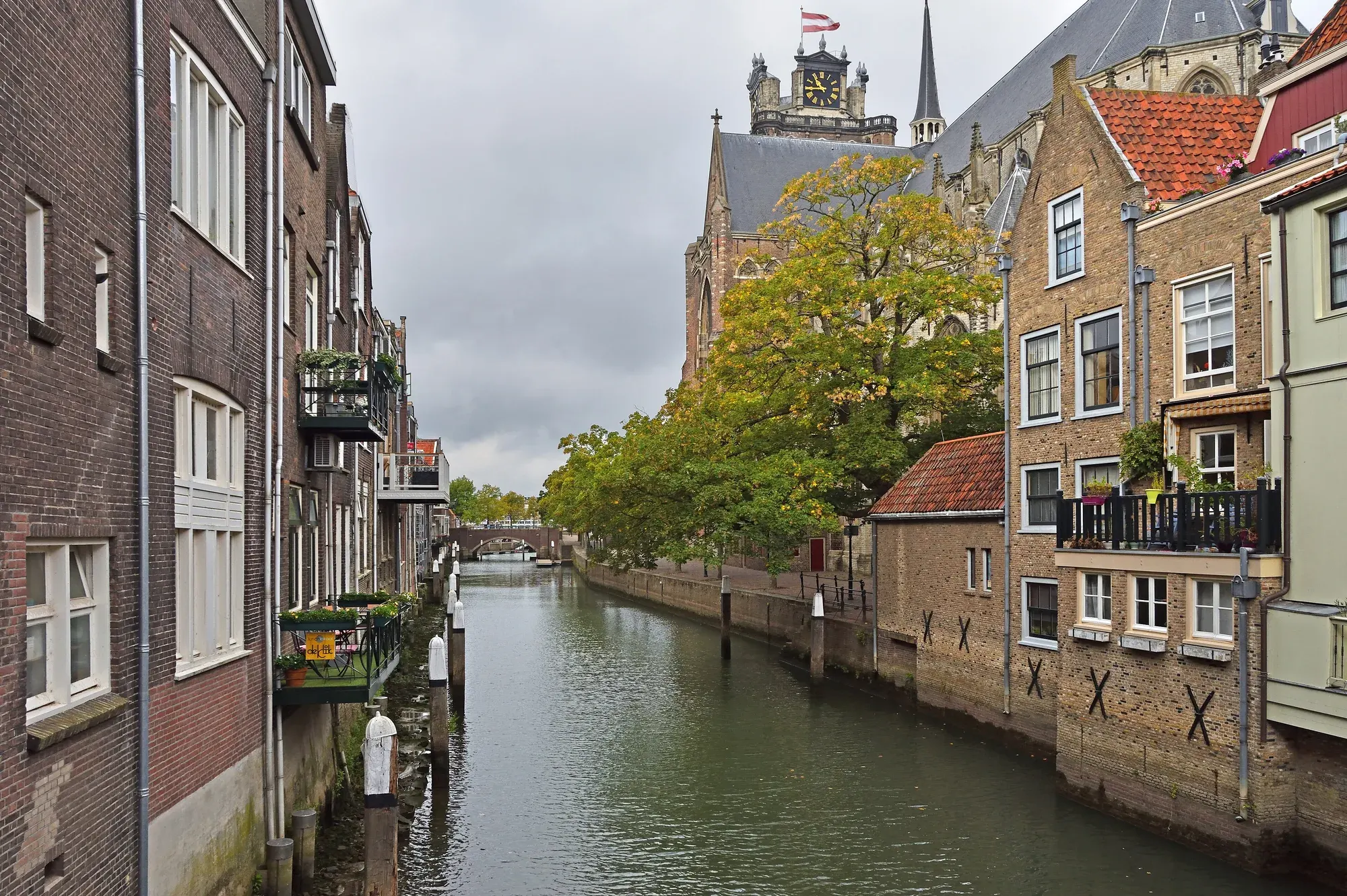 Waterside facades along the Voorstraathaven in Dordrecht