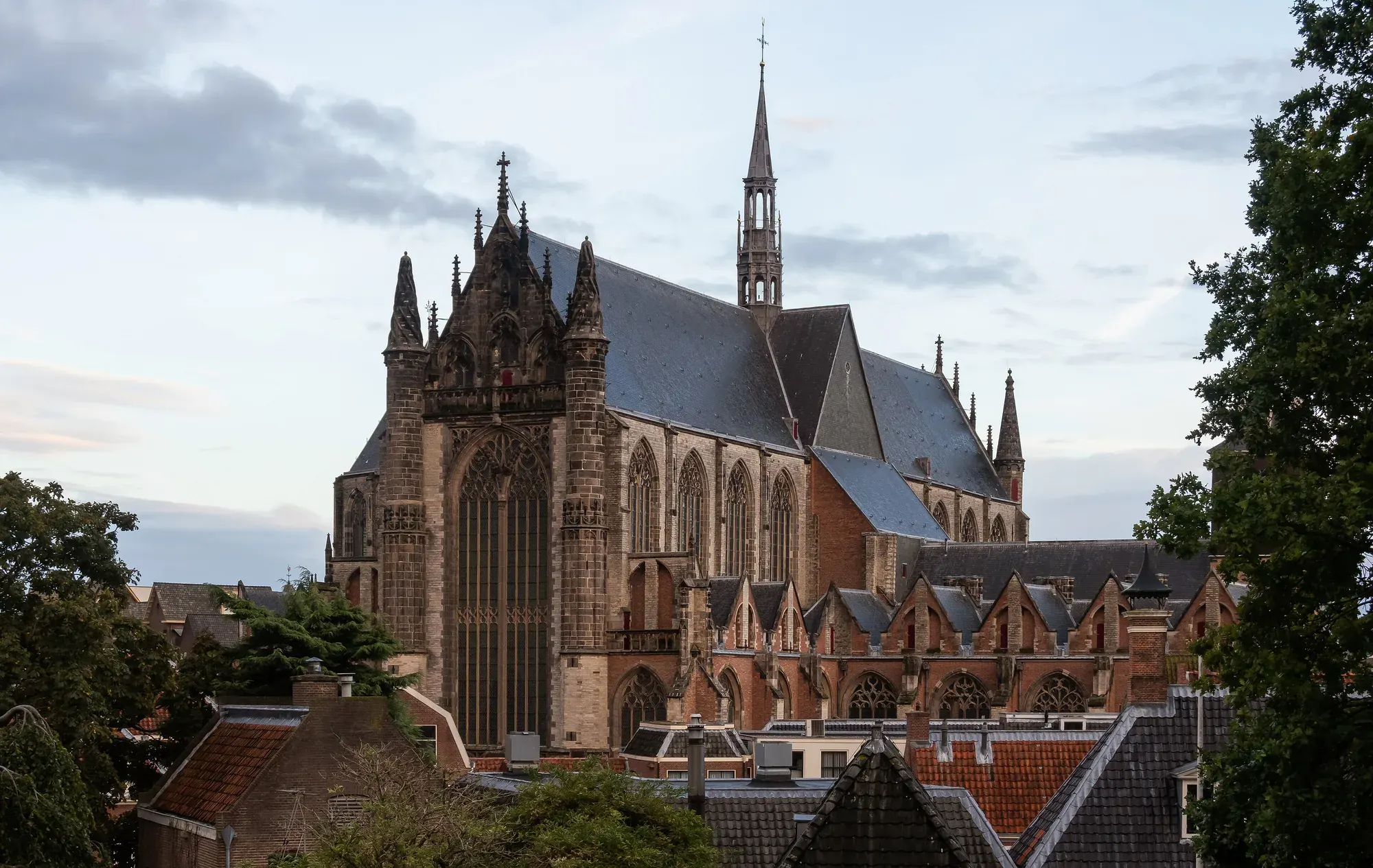 The Hooglandse Kerk in Leiden seen from the ramparts of the Burcht