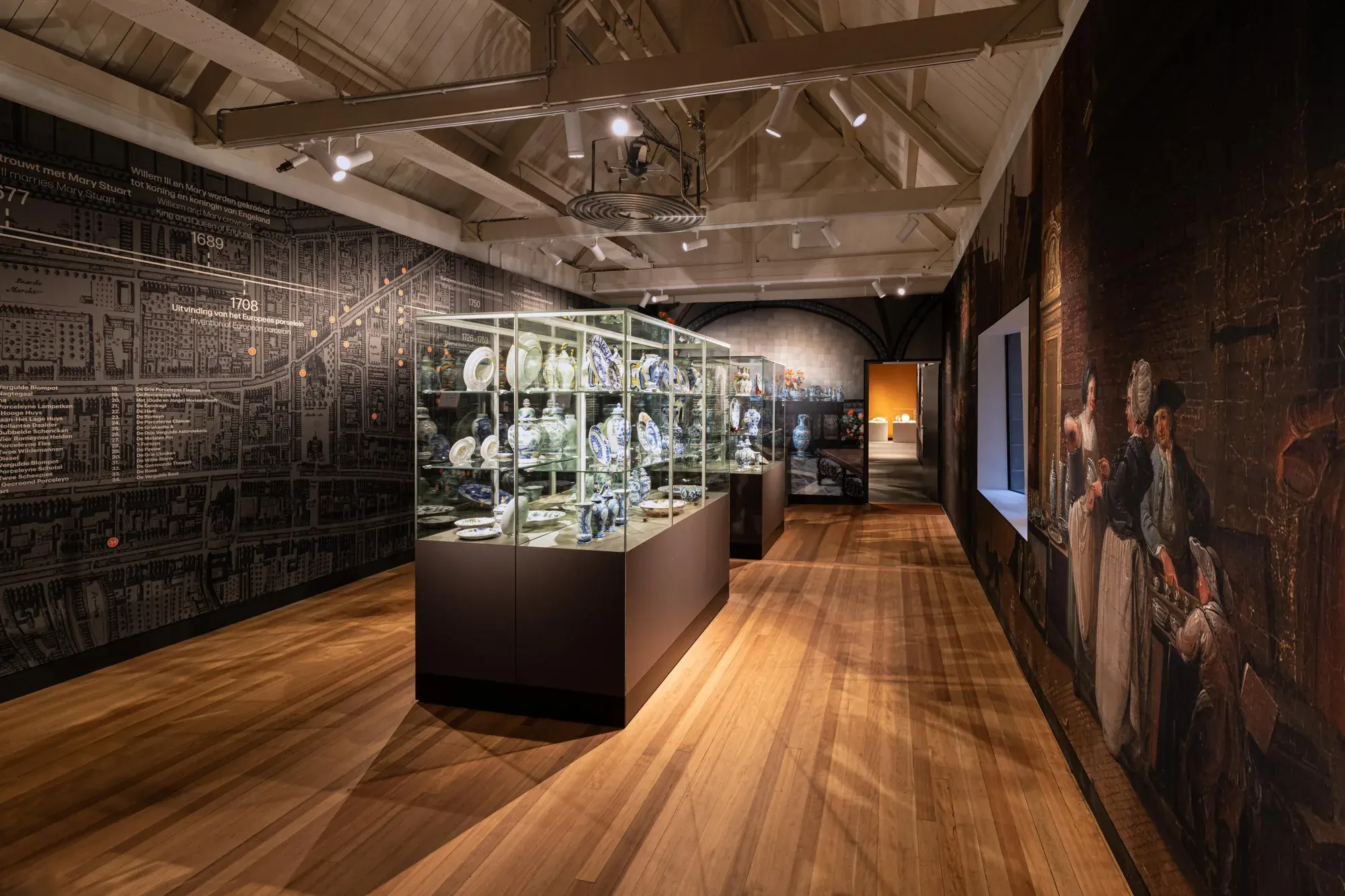 Antique Delftware on display in the Royal Delft museum