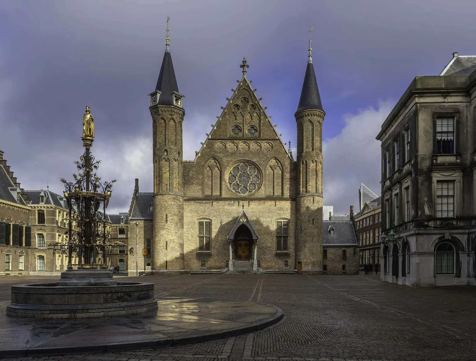 The Ridderzaal in the courtyard of the Binnenhof in The Hague