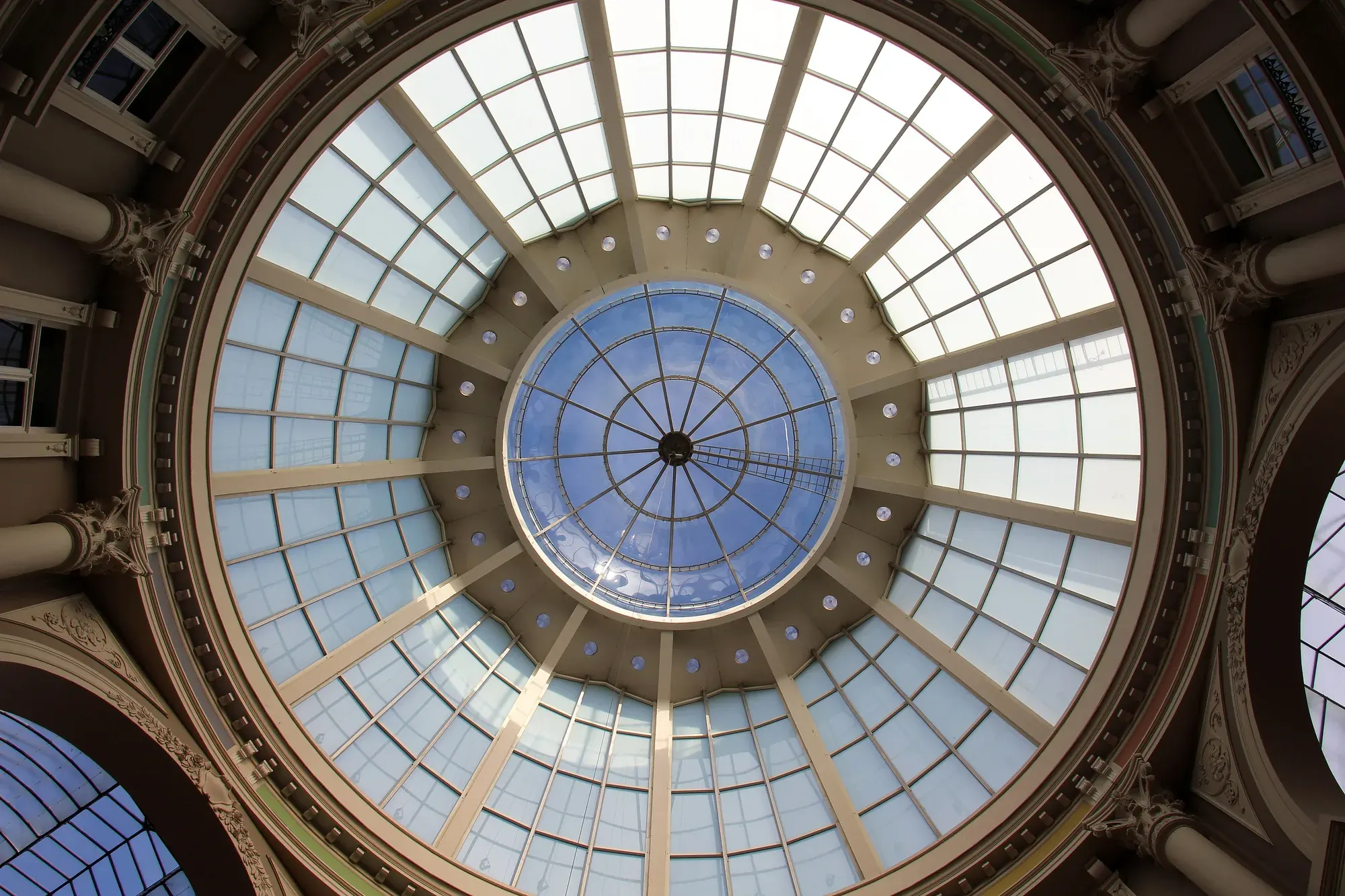 The glass dome above the Passage shopping arcade in The Hague