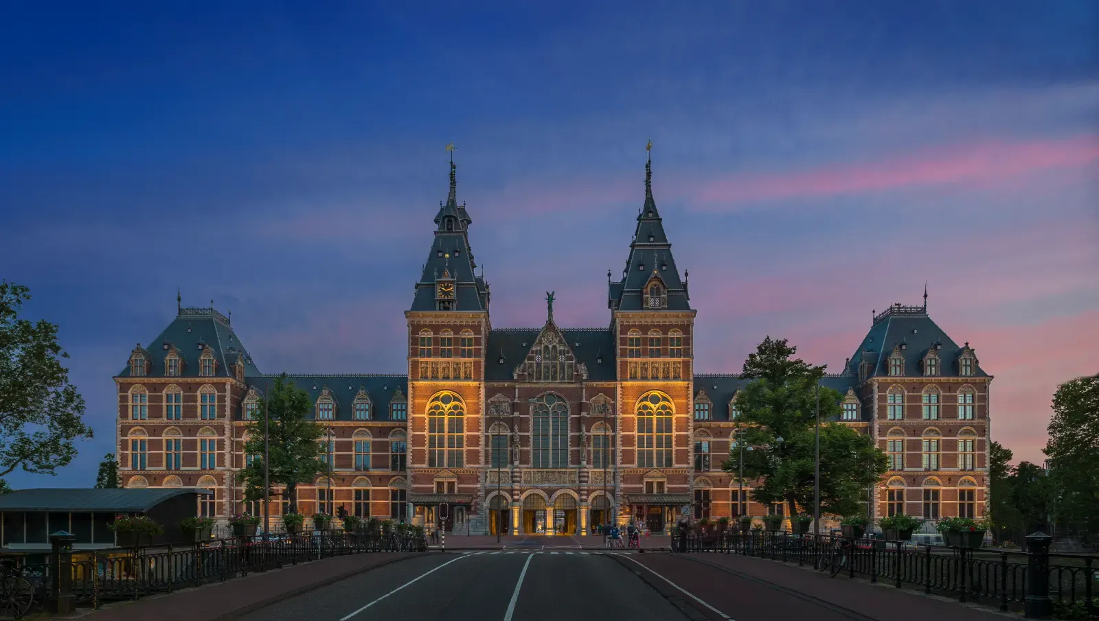Photograph of the Rijksmuseum building in Amsterdam.