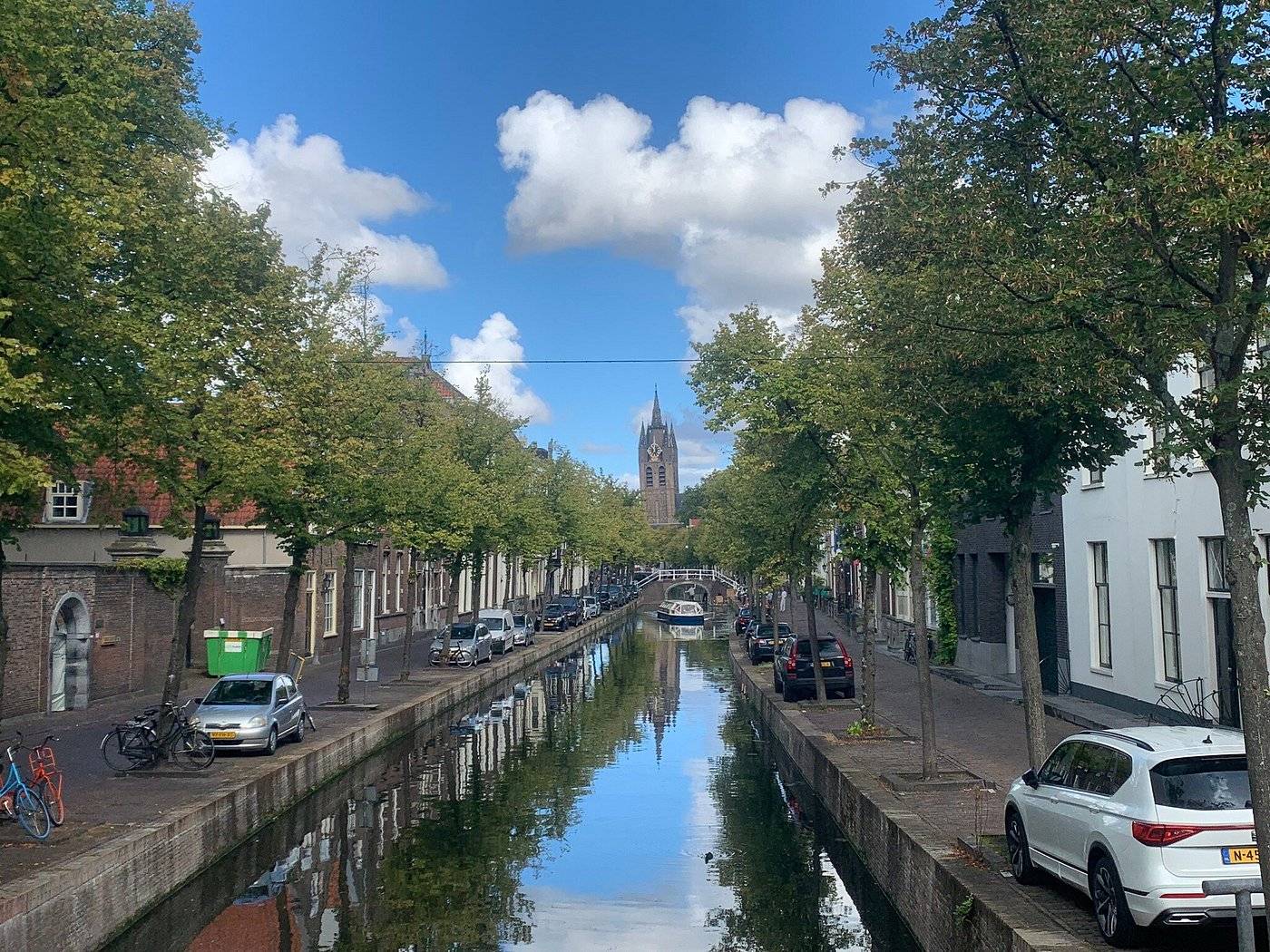 Canal in Delft city center, as seen during a private walking tour